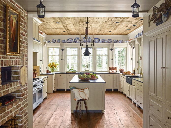 rustic kitchen in the interior of the house