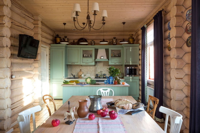 Provencal style kitchen sa isang pribadong bahay