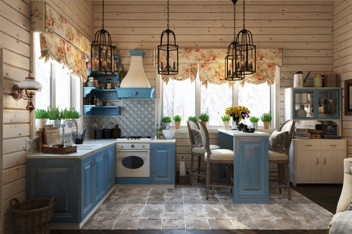 Provence style corner kitchen