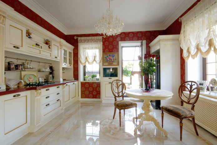 classic kitchen in the interior of the house