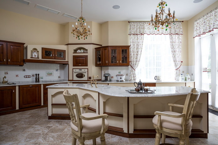 furnishings in the interior of a classic kitchen