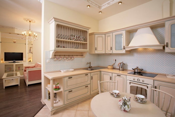 beige kitchen interior na may istilong Procece