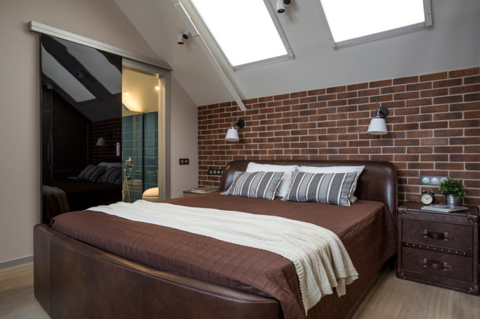 industrial style attic bedroom