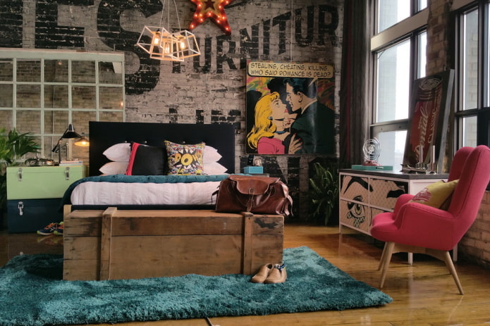 industrial style teenage bedroom