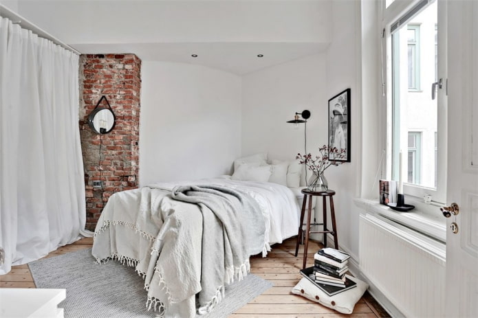 мала спаваћа соба у скандинавском стилу