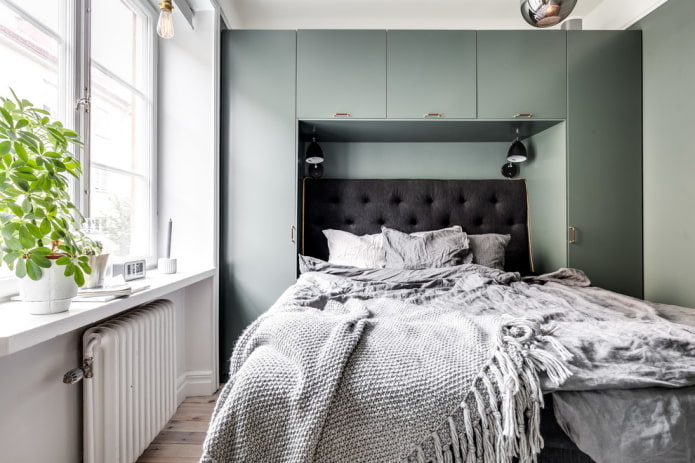 furniture in the bedroom in Scandinavian style