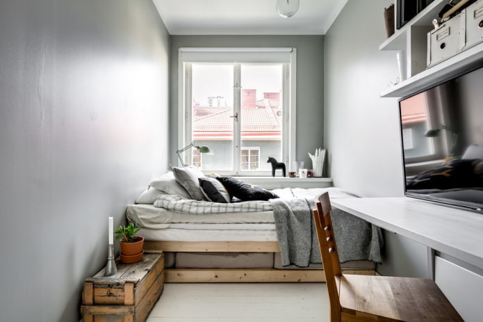 мала спаваћа соба у скандинавском стилу