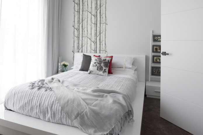 Schlafzimmerdesign in weißen Farben