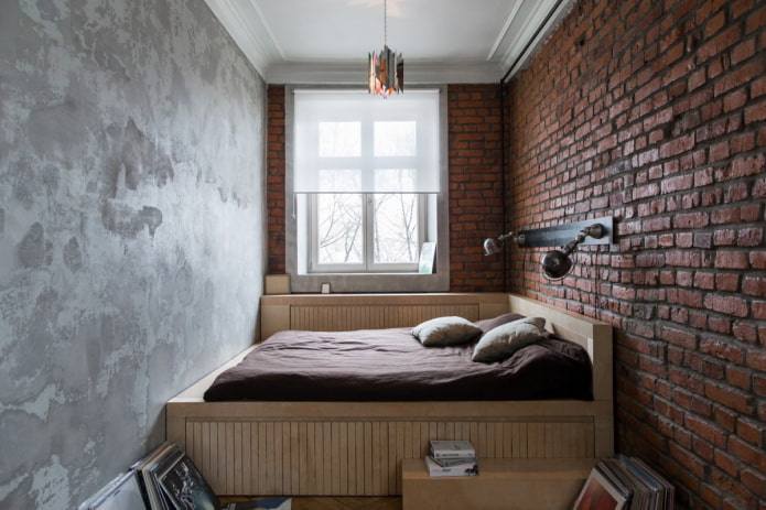 Schlafzimmer im Loft-Stil in Chruschtschow