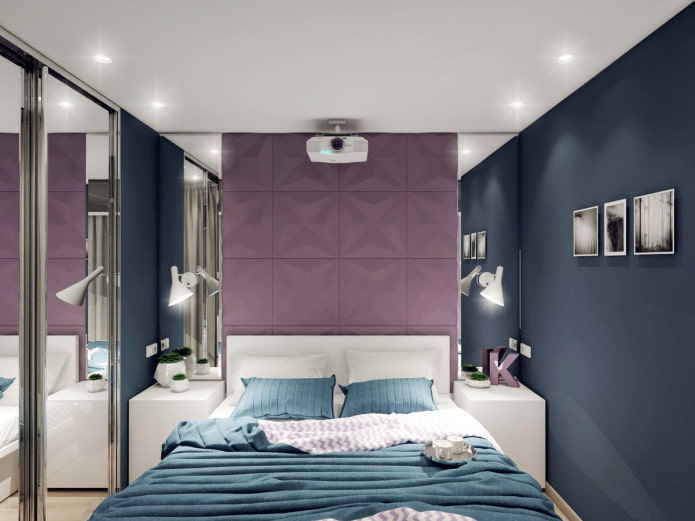 interior design of a narrow bedroom