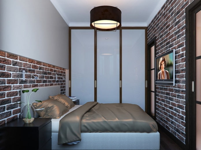 interior design of a narrow bedroom