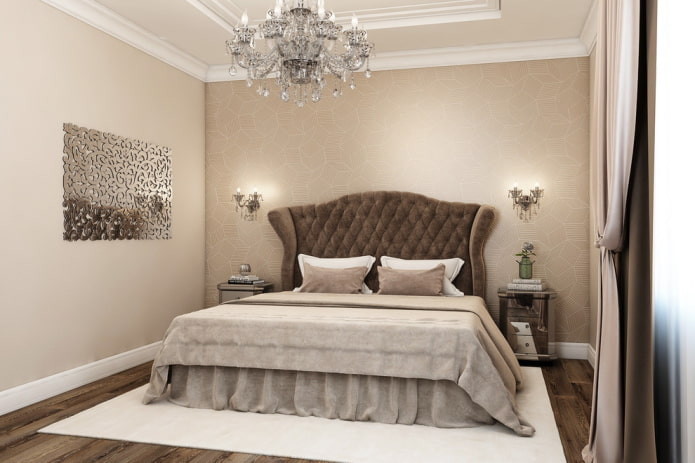 chocolate beige bedroom interior