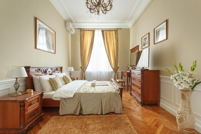 beige and brown bedroom interior