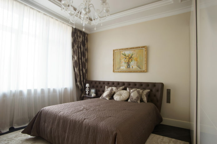 chocolate beige bedroom interior
