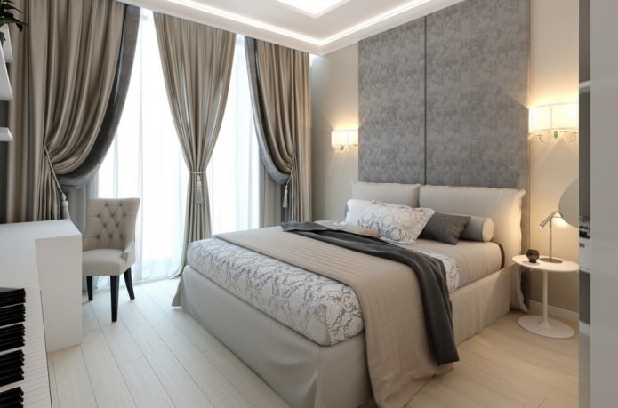 gray-beige bedroom interior