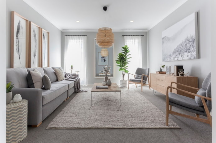 living room interior in nordic style