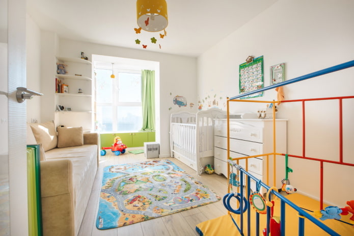 layout and zoning of the nursery for the kid