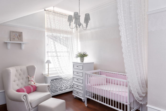 decor and textiles in the interior of the nursery for the kid