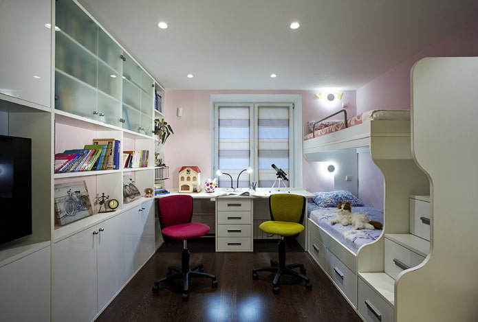 design of a small bedroom for children of different sexes