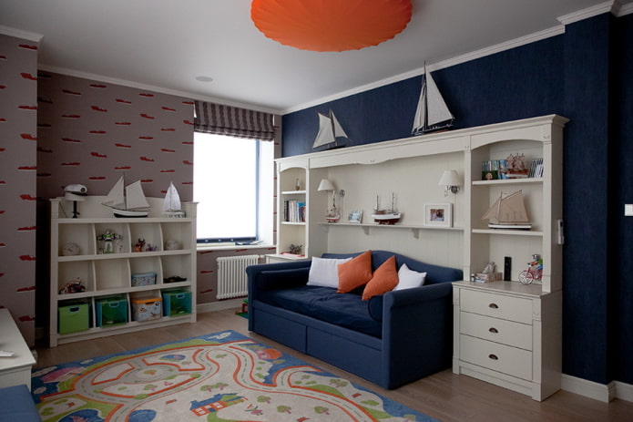 Farbgebung eines Kinderzimmers im maritimen Stil