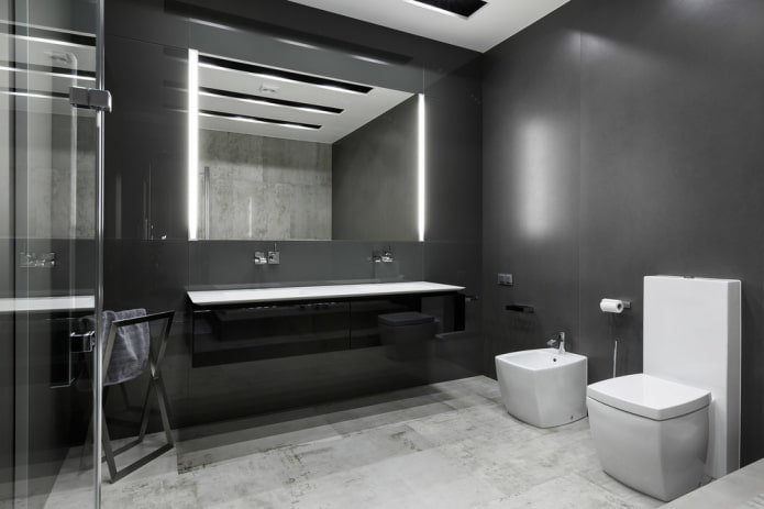bathroom design in shades of gray