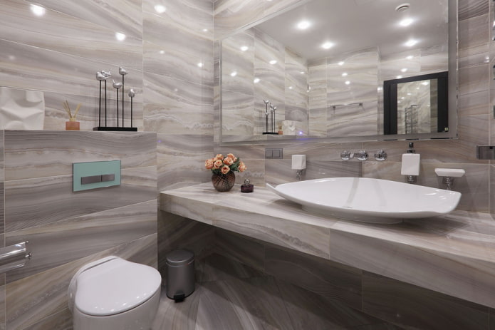 toilet design in gray tones