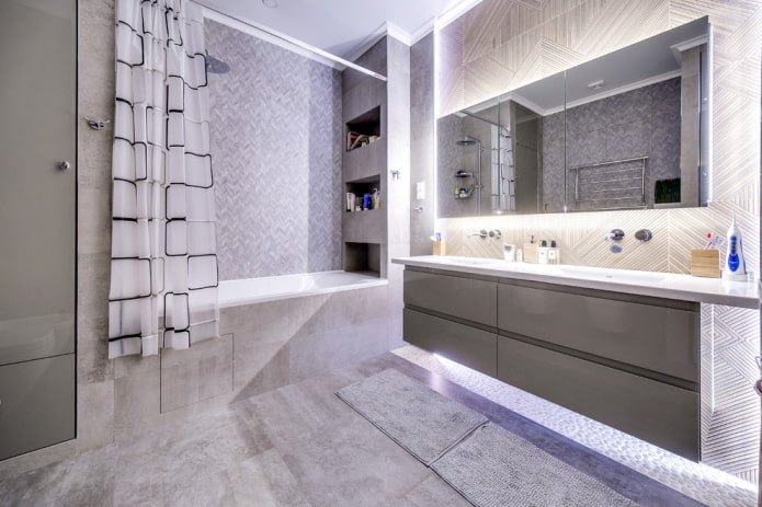 bathroom decoration in gray tones