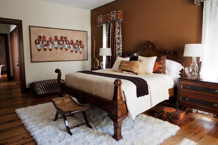 interior of a white-brown bedroom