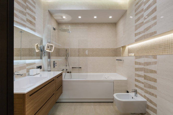 interior design of a combined bathroom