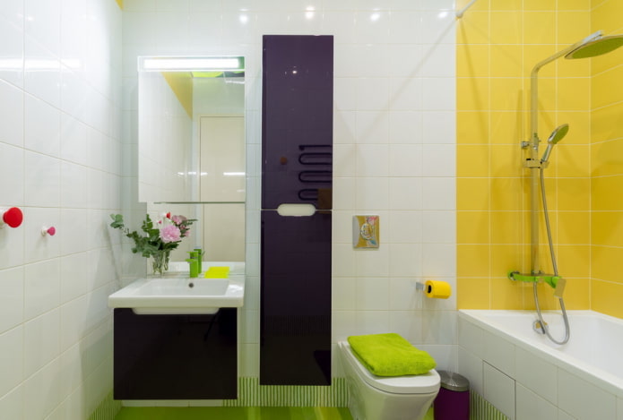 Innenarchitektur eines kombinierten Badezimmers