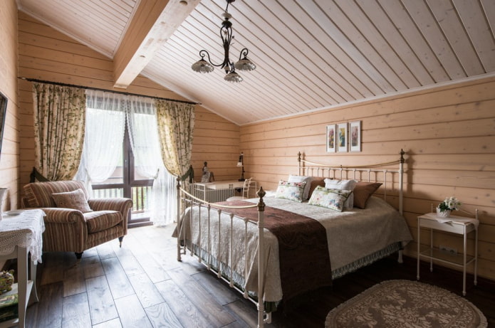 furnishing a bedroom in a rustic country style