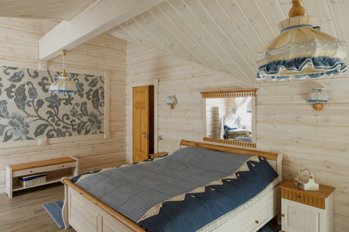 Schlafzimmer Farbgebung im rustikalen Landhausstil