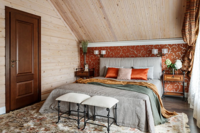 Schlafzimmer Farbgebung im rustikalen Landhausstil