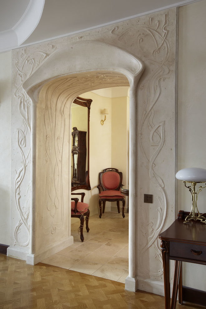 Decorated with stucco molding