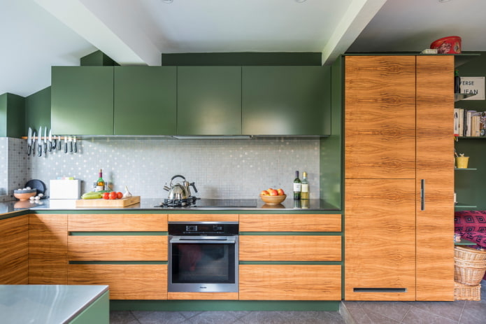 kitchen decoration in green tones