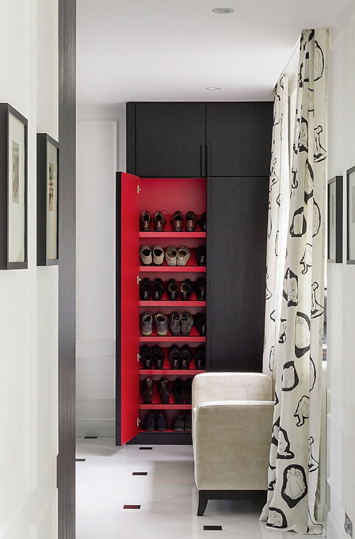 storing shoes in a closet