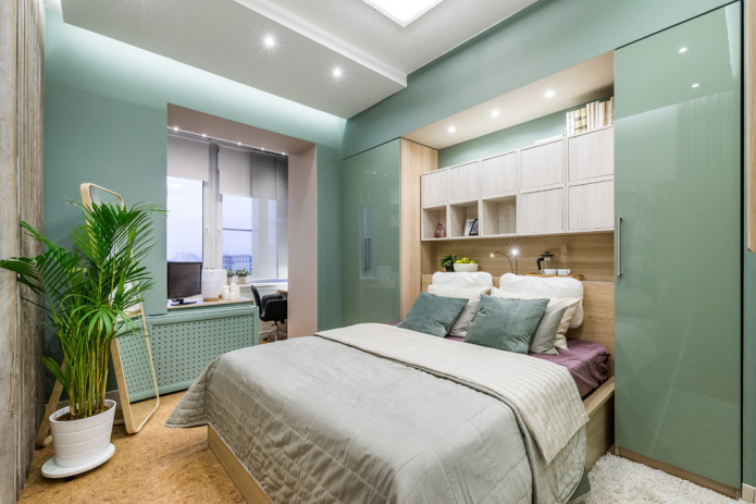 зелена спаваћа соба у модерном стилу