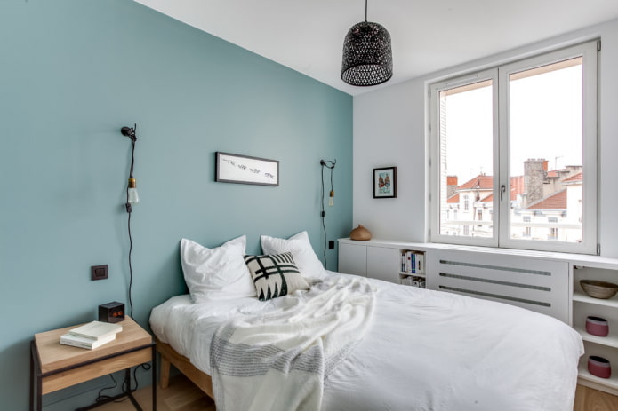 bedroom in scandinavian style