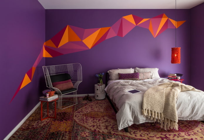 finishing purple bedroom