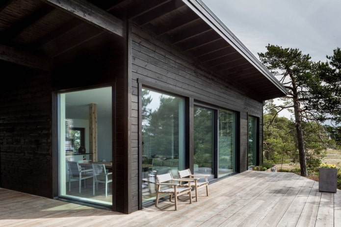 doors and windows in the house in the Scandinavian style
