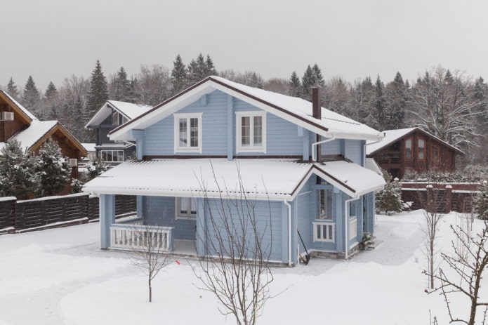 house facade in blue tones