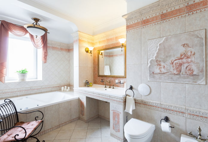 színes fürdőszoba kialakítása mediterrán stílusban