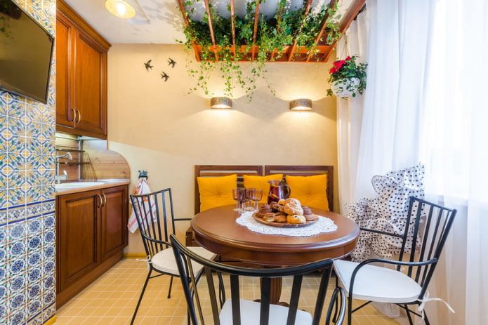 decor in the kitchen in Mediterranean style