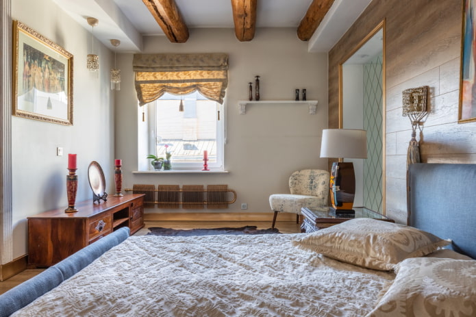 decor in the bedroom in Mediterranean style