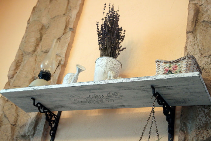 Provence style wall shelf design