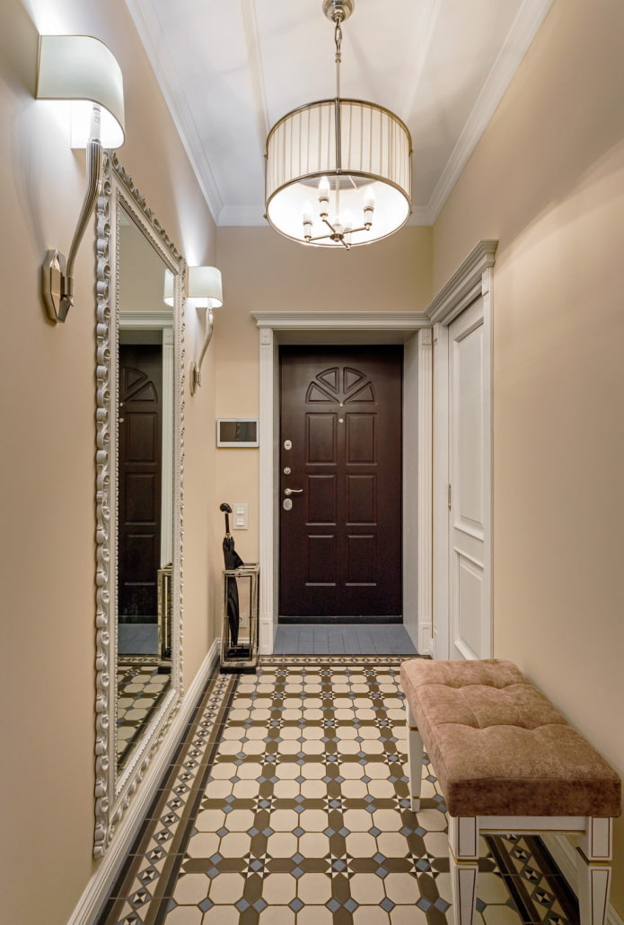 hallway in white and beige