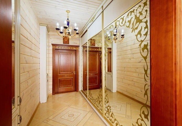 dressing room design in the interior of the hallway