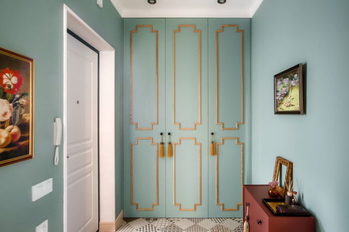 hallway design in mint colors