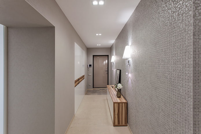 hallway design in gray tones