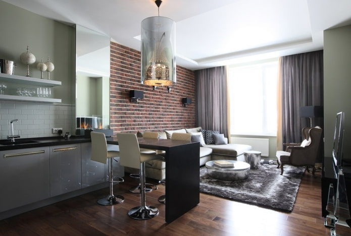 loft-style kitchen-living room